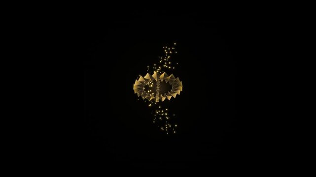 Golden geometric gyroscopic structures rotating against dark