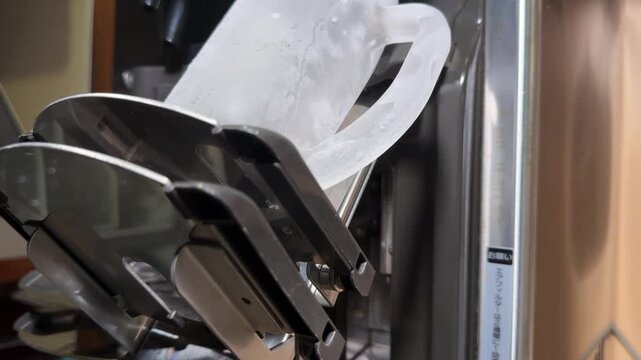 Automatic Beer Server Pouring Draft Beer into a Frosted Mug: Japanese Technology at an Izakaya Bar