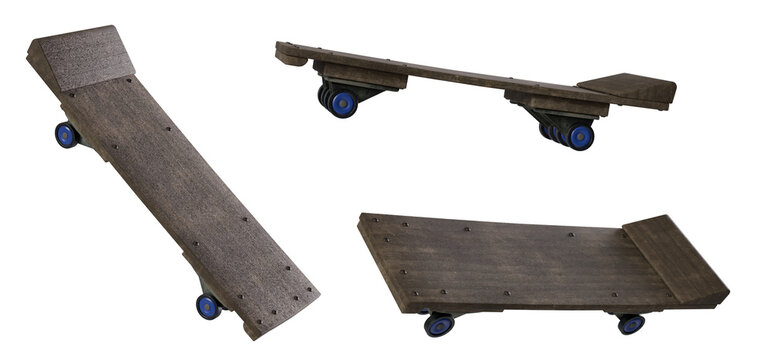 Old Scooter Board isolated on white