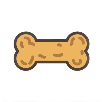 Cartoon dog bone treat isolated on transparent background
