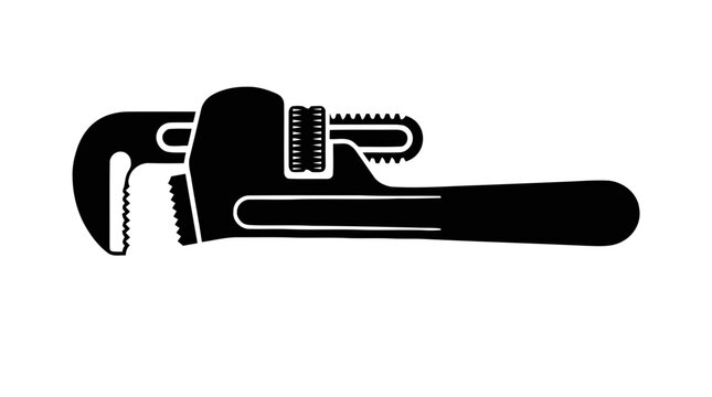 Vector illustration of pipe wrench tool icon on a transparent background