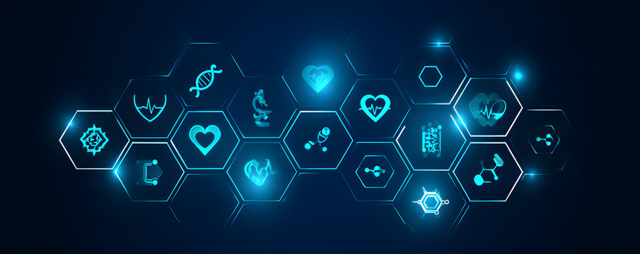 The sentence appears to be a description rather than a grammatical error. However, it could be improved for clarity and coherence. Here is a revised version:

"Medical technology diagram featuring int