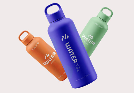 Floating Sports Water Bottle Mockup