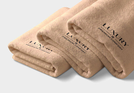 Folded Soft CottonTowel Mockup