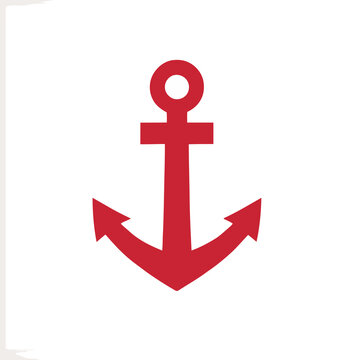 Red anchor symbol isolated on transparent background
