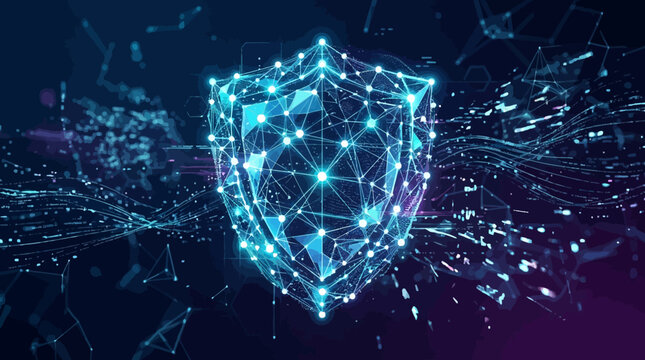 Digital Cybersecurity Shield Representing Network Data Protection and Cloud Security