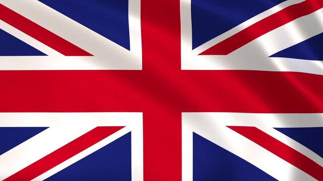 UK flag waving in the wind, United Kingdom national flag background 4k animation