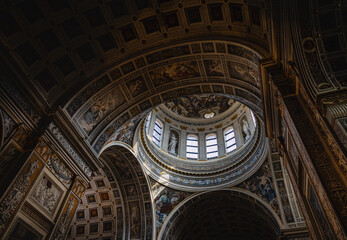 Ornate dome ceiling painting inside Mantua cathedral © Michael Niehaus
