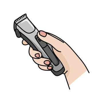 simple image of a hand gripping hair clippers