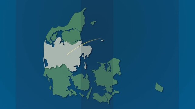 Denmark Map Showing Signal Connections Across Highlighted Regions