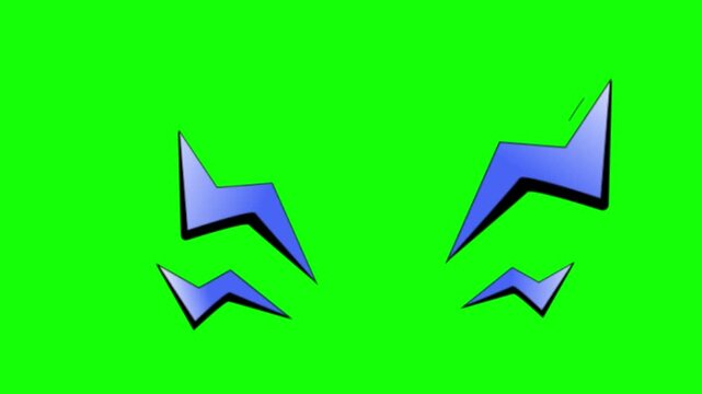 Blue comic book lightning bolts pop art vector elements isolated transparent background