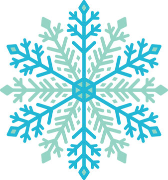 Snowflake Vector Icon in Blue and Teal Winter Design