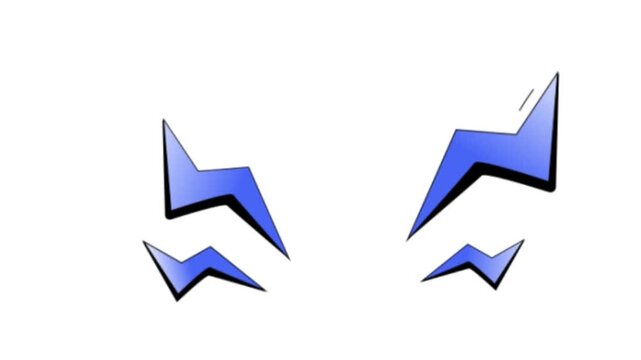 Blue comic book lightning bolts pop art vector elements isolated transparent background