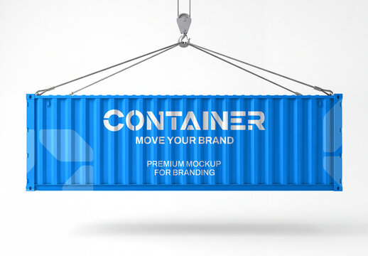 Cargo Shipping Container Mockup for Logistics and Transportation