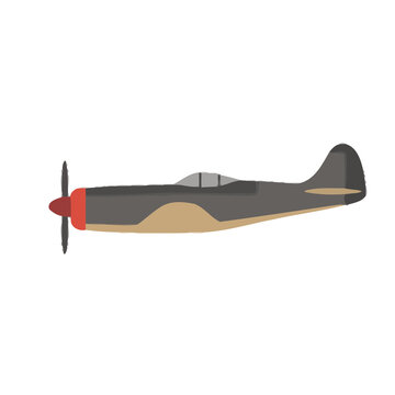Propeller airplane side view illustration