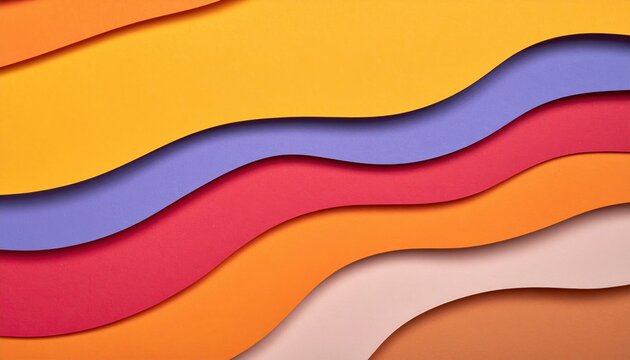 Modern groovy background with layered waves and warm summer colors