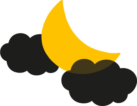 Halloween Moon and Dark Clouds Vector Illustration, Spooky Night Sky Background Element for Halloween Party Design. 할로윈 달과 먹구름 벡터 일러스트, 할로윈 파티 디자인용 으스스한 밤하늘 배경 요소