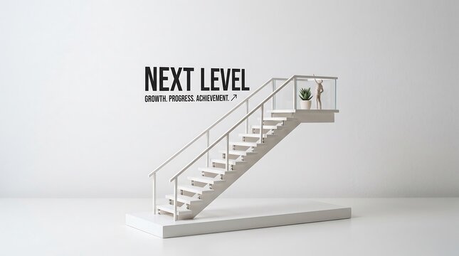 Person standing on stairs representing next level success