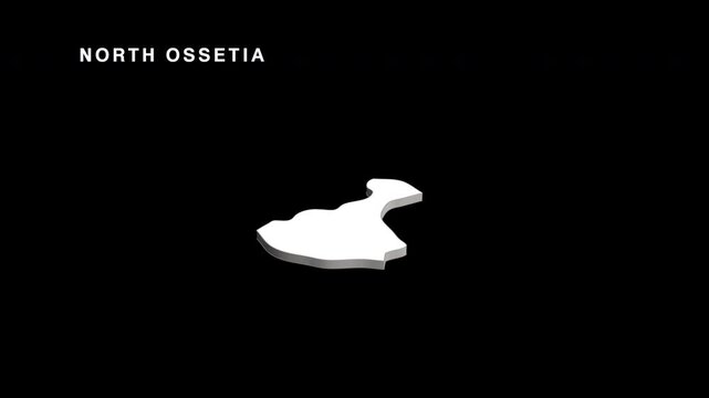 North ossetia russian federation republic map animation