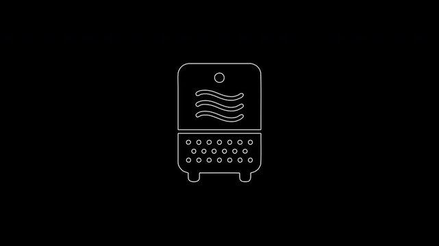 Air purifier purifying air animated line icon