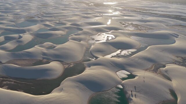 Aerial view of Parque Nacional dos Lencois Maranhenses, Brazil.