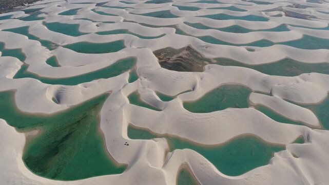 Aerial view of Parque Nacional dos Lencois Maranhenses, Brazil.
