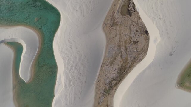 Aerial view of Parque Nacional dos Lencois Maranhenses in Brazil.