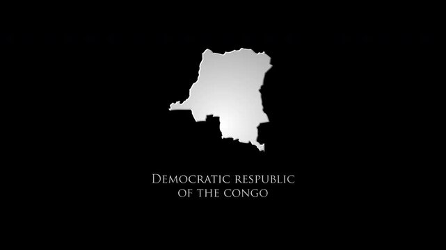Democratic republic of the congo map revealing with digital glitch effect