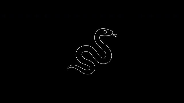 Animated snake drawing itself on black background