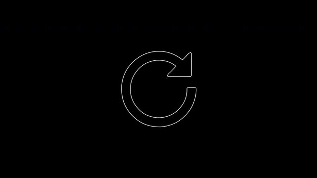 Refreshing circular arrow rotating animation icon