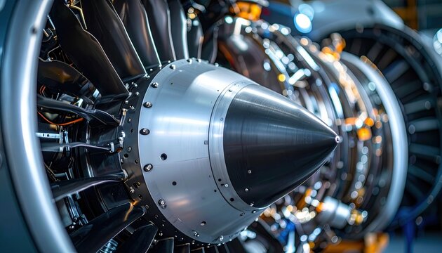 Radial aircraft engine with detailed cylinders and metallic components for aerospace engineering concepts