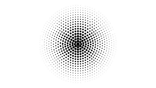 Concentric circles pattern with varying dot density on a white background