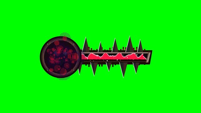 A brutal 16-bit pixel art animation of a rusted iron health bar filling with toxic necrotic miasma and exploding into an abyssal blood corruption state. Features a heavily beating black heart, growing