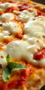 Melted mozzarella cheese stretched across the crust, comfort, food