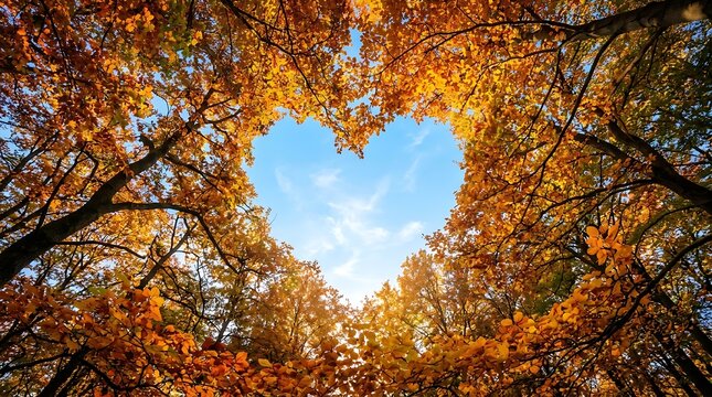 Vibrant autumn leaves against blue sky , Fall And Autumn Season, Halloween, Thanksgiving