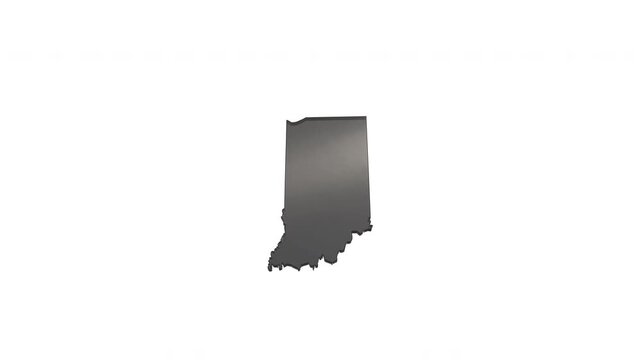 Indiana state map with text animation on white background