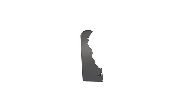 Delaware state map revealing the name