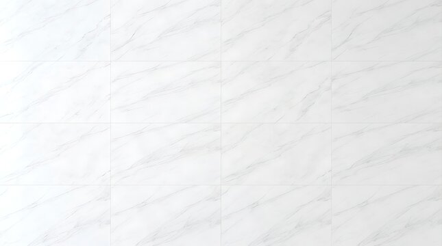 Seamless white marble tile surface pattern with light grey diagonal lines for luxury design