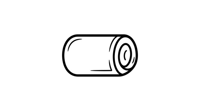 Simple black and white toilet paper roll icon with a visible circular inner core, representing hygiene, bathroom supplies, and household products.