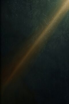 Abstract dark background with diagonal light beam and dust particles for cinematic film effect