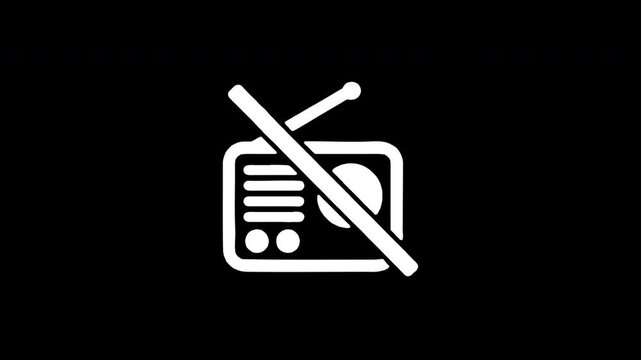 No radio signal icon with digital interference glitch