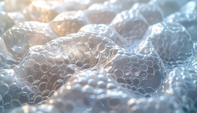 Wrinkled plastic bubble wrap sheet showing protective cushioning texture for packaging, logistics, and shipping concepts