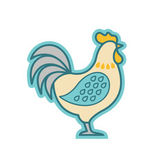 Flat design rooster illustration © ummar