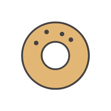 Simple donut illustration with dark dots