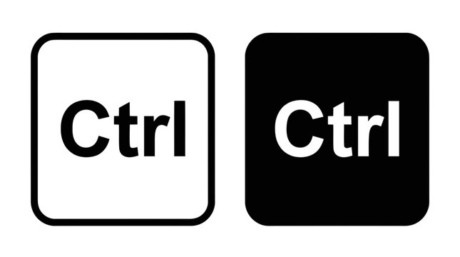 Vector illustration of ctrl key button on a transparent background