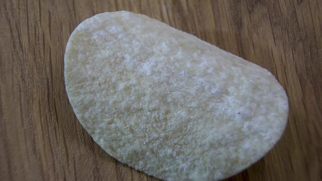 Formed Potato Crisp Surface and Curved Shape, Macro Close-Up