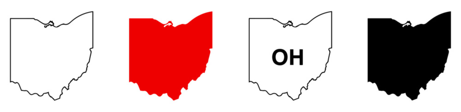 ohio state map icon set