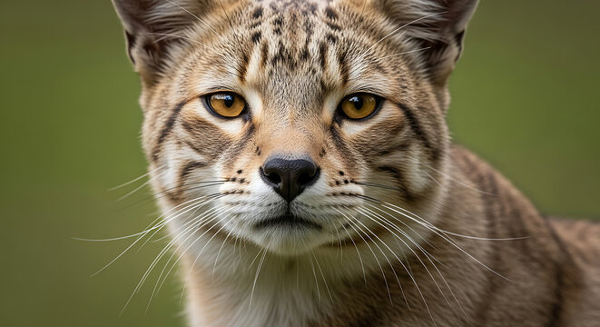 Wet tiger cat looking closely at camera