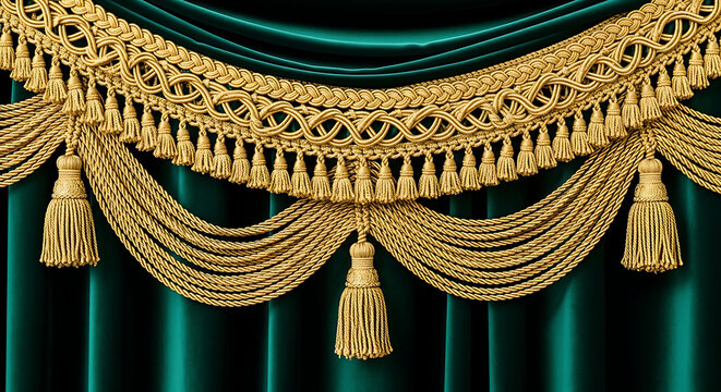 Golden intricate fringe jewelry detail close-up