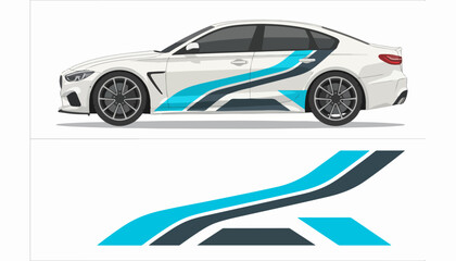 Fototapeta premium Stylish Sport Car Side Illustration